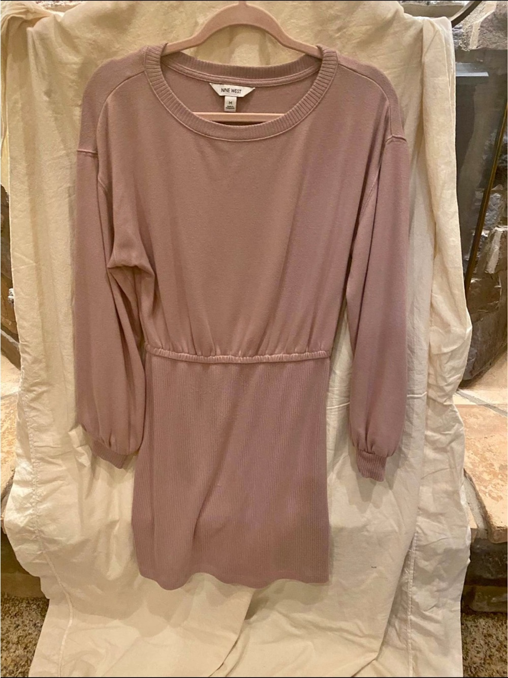 Nine West pink Long-Sleeve Knit Dress